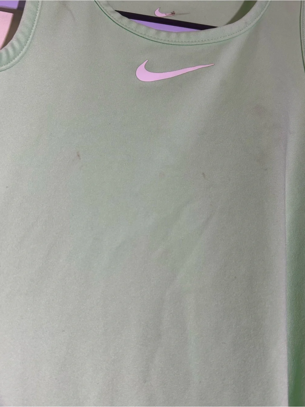 Nike Girls' Mint Green Pleated Athletic Tank